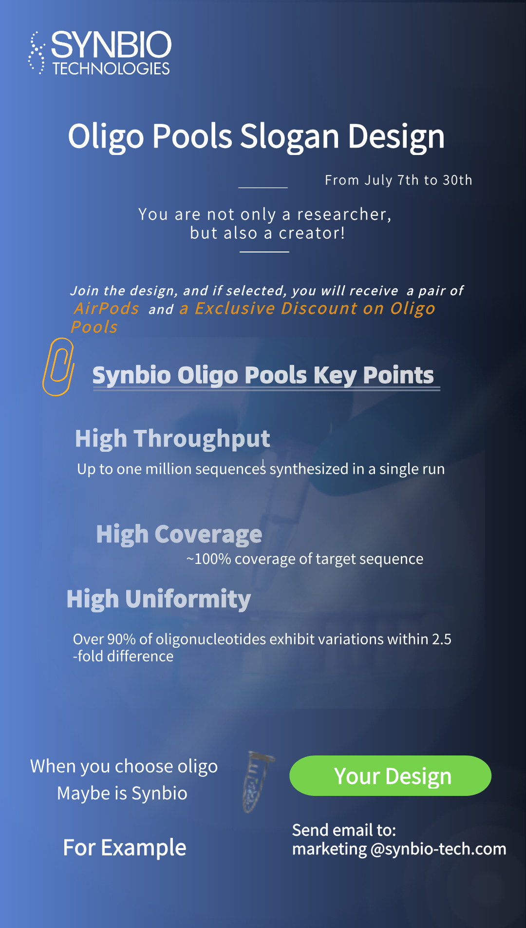 Oligo Pool Slogan Design-1